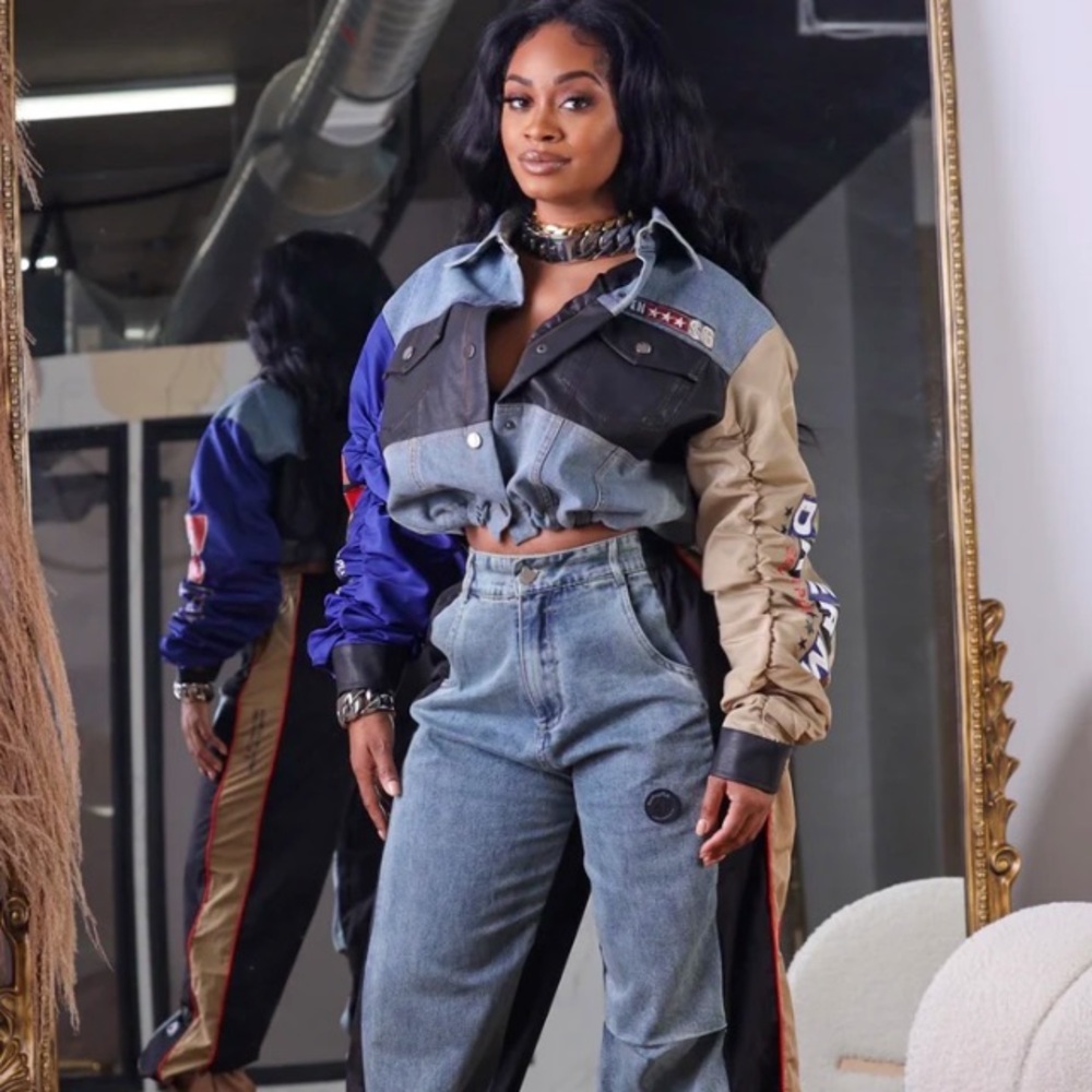 Denim pants set